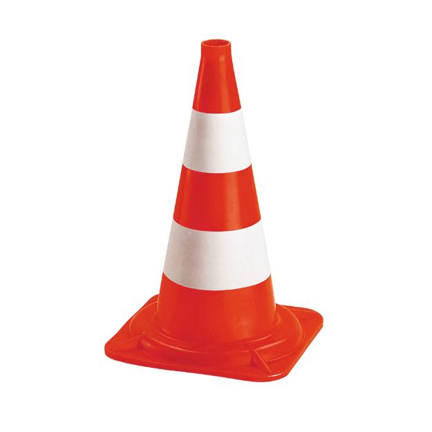 Immagine di F.T. Cono In Pvc H.50 Cm Bianco/Arancio - 30062