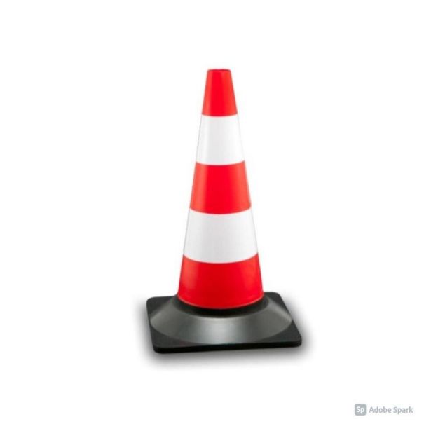 Immagine di Sisas Cono In Pvc H.50Cm Bianco/Arancio - 909011025
